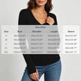 thumbnail image 2 of DISKEBUISS Women's V Neck Long Sleeve Fitted T-Shirt Stretchy Slim Basic Top with Thumb Holes for Daily Layering, 2 of 8