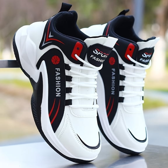 Sneakers, Men's White High-Top Sports Shoes, Lightweight And Comfortable Basketball Shoes for Outdoor Training