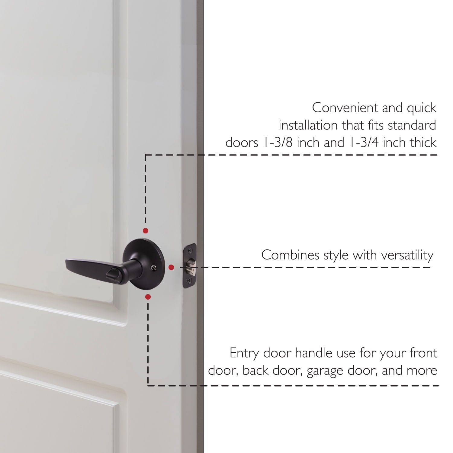 Design House Delavan 2-Way Interior/Exterior Keyed Door Lever, Matte Black