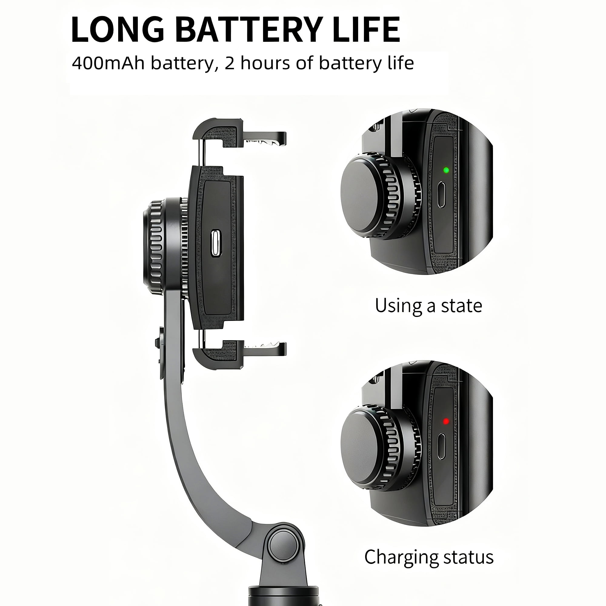 ME 4 in 1 Selfie Stick Gimbal Stabilizer, 360°Automatic Rotation, Auto Balance, Gimbal Stabilizer for Smartphone with Wireless Remote, 1-Axis Phone Gimbal for Vlog, Live Broadcast (Black)