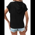thumbnail image 3 of Sudadera Ligera de Verano para Mujer, de Punto, con Cordón Ajustable, con Capucha y Mangas , Color Negro, Talla L, 3 of 8