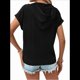 thumbnail image 3 of Sudadera Ligera de Verano para Mujer, de Punto, con Cordón Ajustable, con Capucha y Mangas , Color Negro, Talla L, 3 of 8