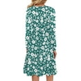 thumbnail image 5 of Fantaslook Long Sleeve Dresses for Women V Neck Casual Fall Dress Button Floral Midi Dresses with Pockets, 5 of 9