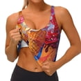 thumbnail image 3 of Pofeuu Trio Of Dripping Cones Print Sports Bra for Women Sexy Vest Yoga Running Gym Fitness Crop Bras Tops-X-Large, 3 of 8