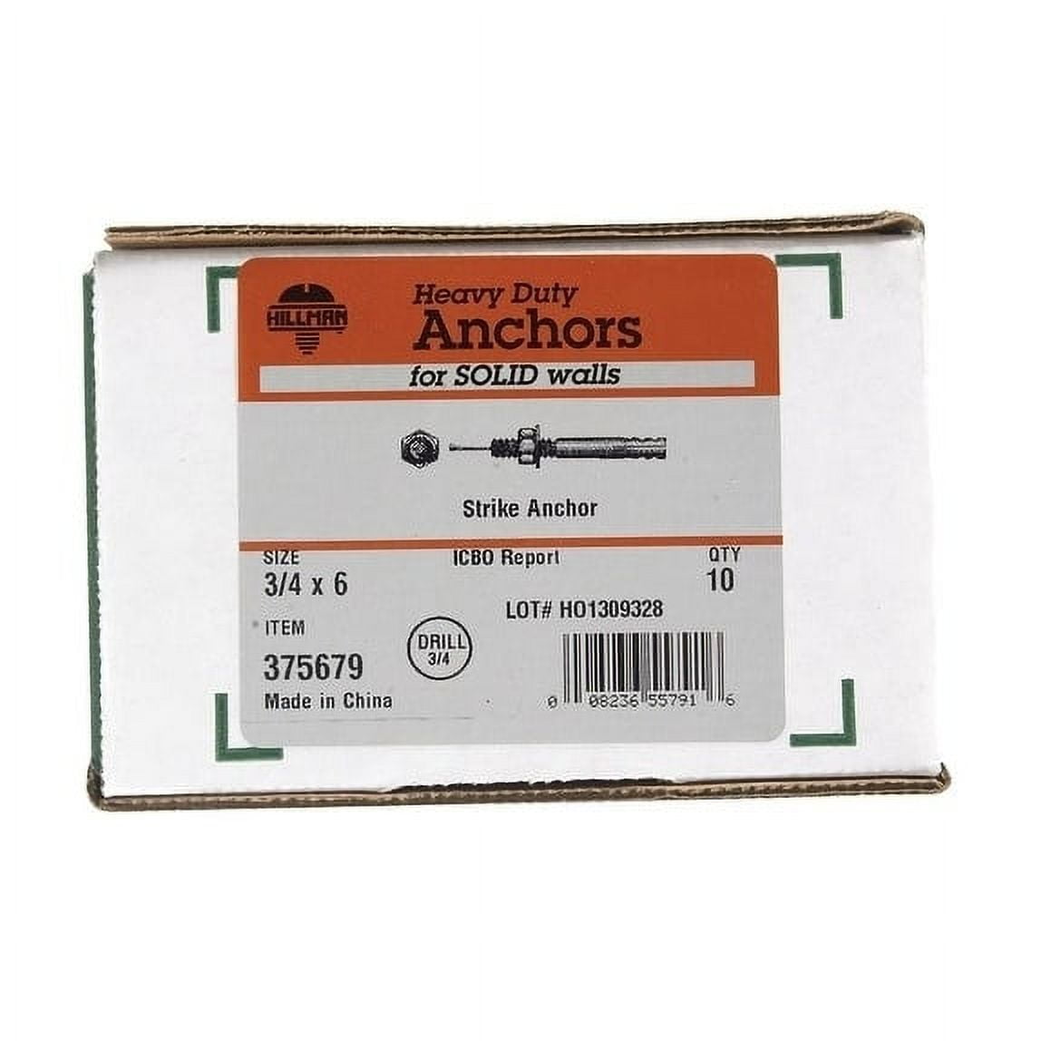 Hillman  Strike Anchor  3/4 in. Dia. x 6 in. L 10 pk
