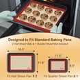 thumbnail image 3 of Silicone 3 Pack – Non-Stick Reusable Silicone Baking Sheets for Oven – Cookie & Macaron Mats – 2 Half Sheet + 1 Quarter Sheet – BPA-Free, Dishwasher Safe, 3 of 4