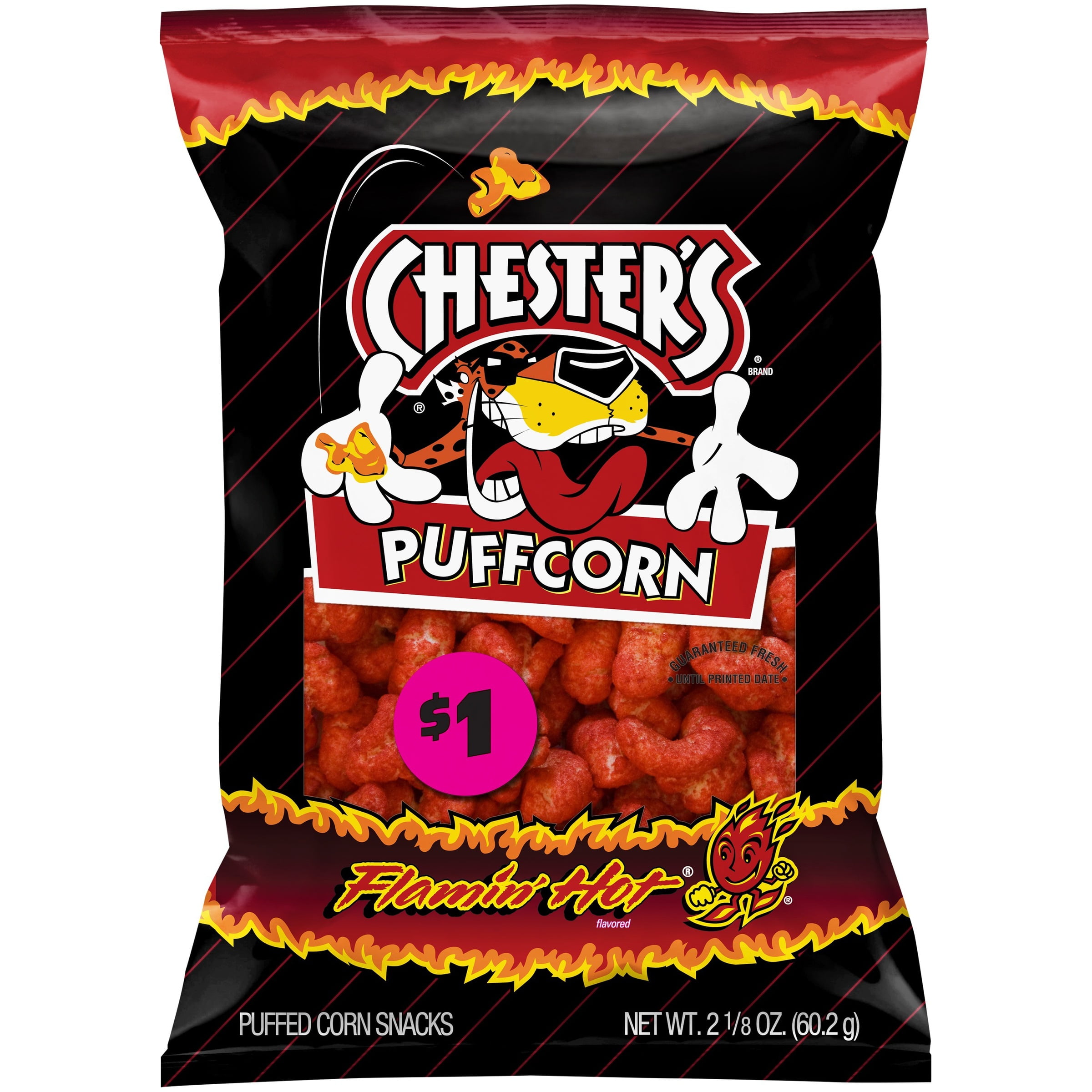 Chester's Flamin' Hot Puffcorn Puffed Corn Snacks 2.125 oz. Bag
