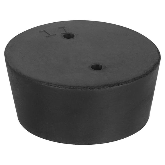 1 Pcs 2-Hole Rubber Stopper, Tapered Lab Seal Tube Stopper Plug for Test Tube Industry , 56x48x25mm Black