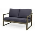 thumbnail image 6 of Marc Outdoor 4 Seater Acacia Wood Chat Set with Water Resistant Cushions, Gray, Dark Gray, 6 of 20