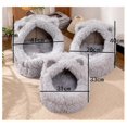 thumbnail image 3 of Plush Cat Bed Cat Bed Semi-Enclosed Dog Bed Removable and Washable Pet Bed, 3 of 5