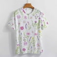 thumbnail image 3 of Floral Colorful Flower Women's Short Sleeve Tops Casual Blouses T Shirt, 3 of 6