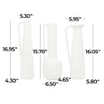 thumbnail image 4 of CosmoLiving by Cosmopolitan 17", 16", 16"H White Ceramic Vase with Sleek Handles, Set of 3, 4 of 16