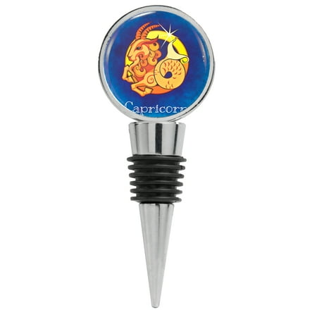 

Capricorn Zodiac Sign Illustration on Blue Wine Stopper