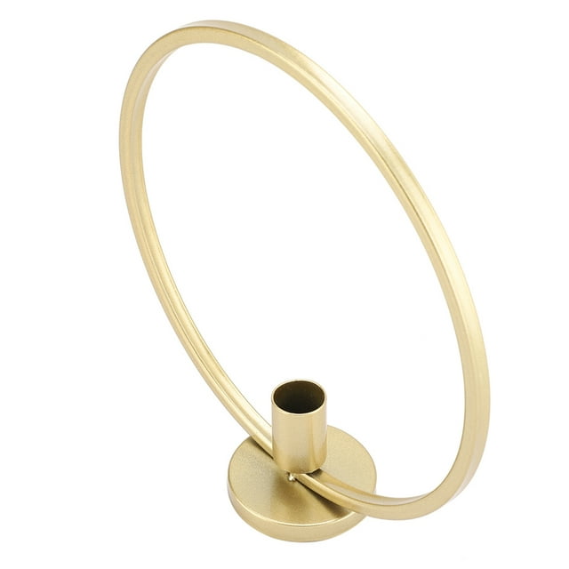 Round Candle Holder, Metal Material Metal Candlestick, Outstanding Display Effect Artistic Elegant Color Office For Home Livingroom Study