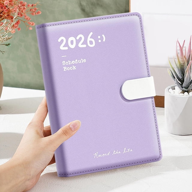 Cuaderno Planificador 2026, Tamaño A5, Grueso, para Uso Diario y Semanal, con Cierre Magnético. Papel Resistente Al Traspaso de Tinta, Encuadernación Plana de 180° para Estudiantes y Profesionales.