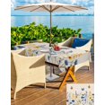 thumbnail image 5 of Fsddascl Spring Flowers Outdoor Tablecloth - 60x120 Inch Rectangle Dining Table Cover, Summer Rustic Butterfly Botanical Beige Waterproof Outdoor Table Cloth with Umbrella Hole & Zipper for Patio, 5 of 7