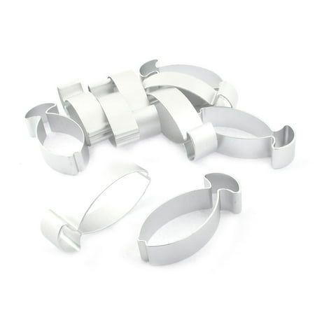 Unique Bargains Fish Shaped Cookie Biscuit Cake Bread DIY Baking Cutter Mold Silver Tone 10pcs