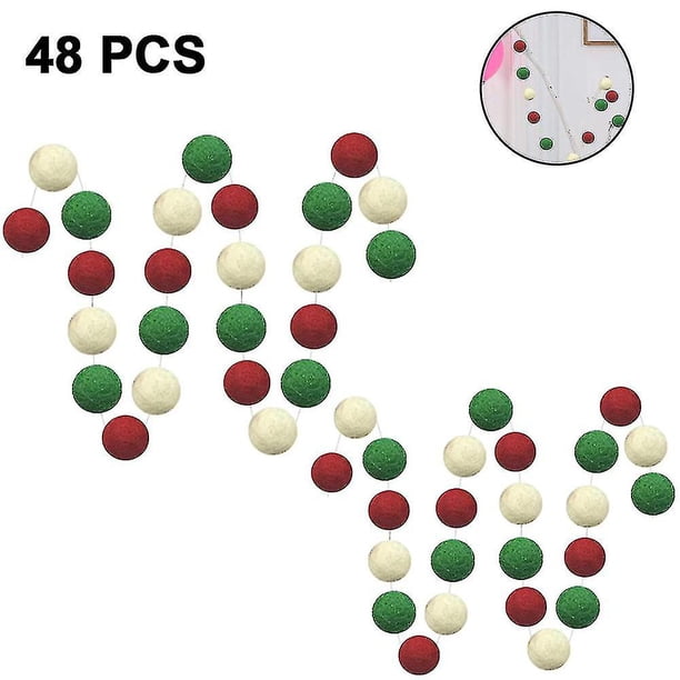 juegos de guirnaldas de bolas de fieltro de Navidad, guirnalda de bolas de fieltro de lana, decoración para Navidad, suministros para fiesta de Acción de Gracias