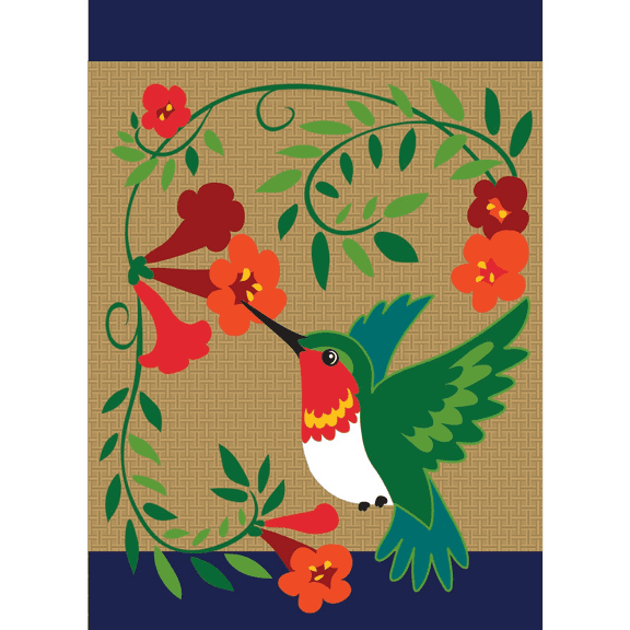 Magnolia Garden Flags M010001 13 x 18 in. Hummingbird Burlap Garden Flag