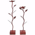 thumbnail image 2 of Benzara BM154716 Amazing Flower Candle Holder, Red - Set of 2, 2 of 2
