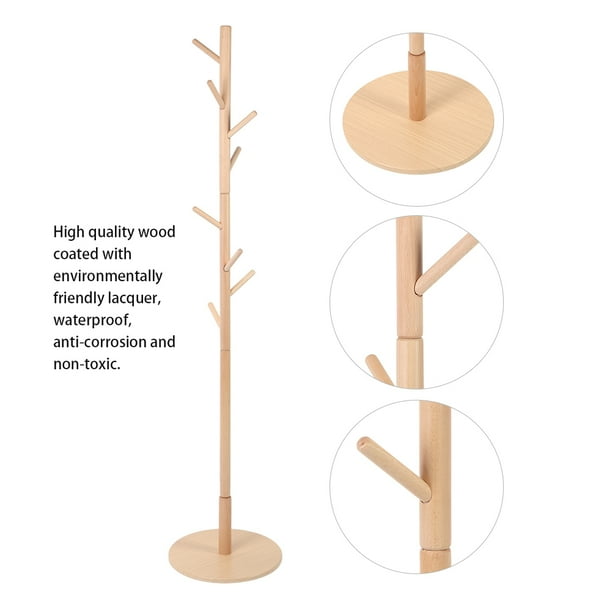 Lyumo Coat Tree Wooden Rack Stand Clothes With Round Base For Entryway Hall Decoration Com Lyumo Coat Tree Wooden Rack Stand, Wooden Coat Rack Replacement Parts