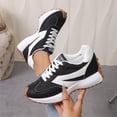 thumbnail image 5 of Domzle Sneakers for Women Retro Fashion Trendy Sneakers with Foam Insole Casual Shoes for Walking Tennis Non-Slip Shoes Black Wide-7.5, 5 of 9