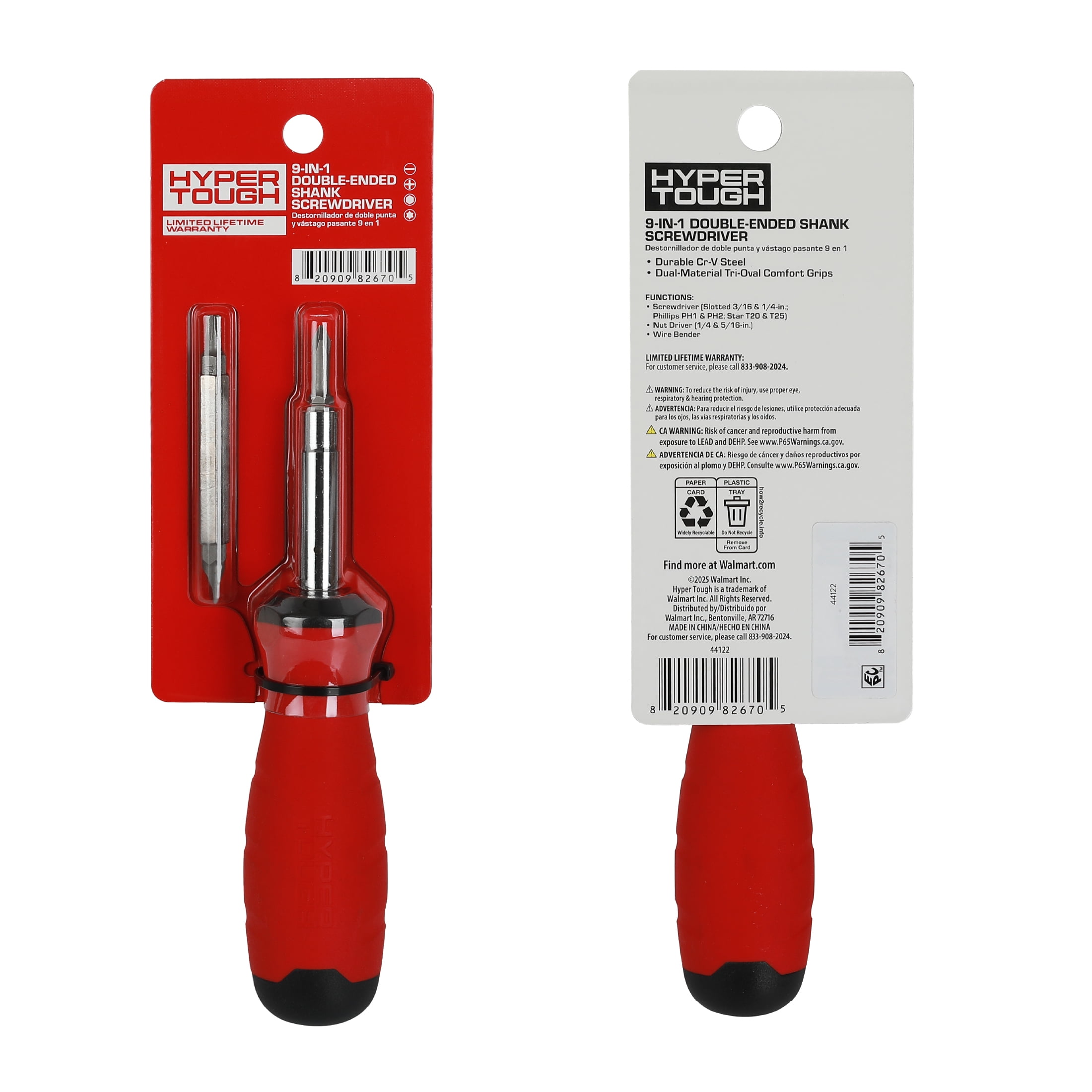 Hyper Tough 9-in-1 Screwdriver with Dual Material Tri-Oval Comfort