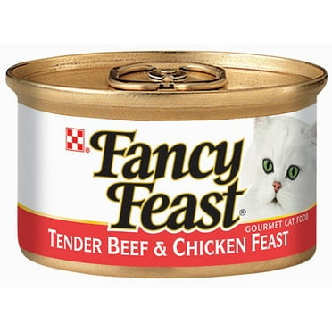 Purina Fancy Feast Tender Beef and Chicken Feast Classic Grain Free Wet Cat Food Pate (Pack of 8)