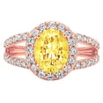 thumbnail image 7 of Solitaire with Accents Engagement Ring for Women - 2.6ct Simulated Yellow Diamond in 14K Rose Gold Promise Ring, 7 of 7