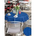 thumbnail image 6 of Outdoor Tablecloth with Umbrella Hole Zipper Farmhouse Solid Blue Round Tablecloth 60" Waterproof Outside Table Cloth Boho Vintage Country Woven Texture Patio Table Cover Tablecloths for Picnic Party, 6 of 8