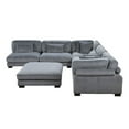 thumbnail image 3 of Lexicon Traverse 6-Piece Corduroy Modular Sectional with Ottoman in Gray, 3 of 8