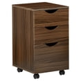 thumbnail image 2 of HOMCOM 3 Drawer Mobile File Cabinet with Wheels, Wood Filing Cabinet for Home Office, Rolling Under Desk Cabinet, Brown Wood Grain, 2 of 9