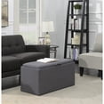 thumbnail image 3 of Designs4Comfort Sheridan Storage Bench with Two Ottomans in Gray Fabric, 3 of 6