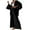 Black, variant on qolati Womens 2 Piece Outfits Cotton Linen Casual Elastic Wide Legs Pants Oversized Cardigan Lounge Sets 2023 Trendy High Waisted Vacation Suits
