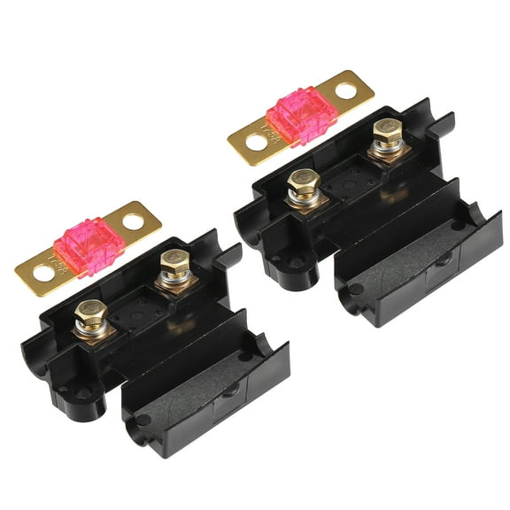 Unique Bargains 2 Set Black 175A Fuse with In-Line Holder Electrical Protection Fusible for Car Audio Video Stereo