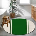 thumbnail image 3 of Round Rugs 3Ft, Green Vintage Round Area Rug Washable Indoor Throw Carpet, Geometric Stripes Simple Lines Small Non Slip Circle Rug for Bedroom Living Room Home Decor Aesthetic, 3 of 8