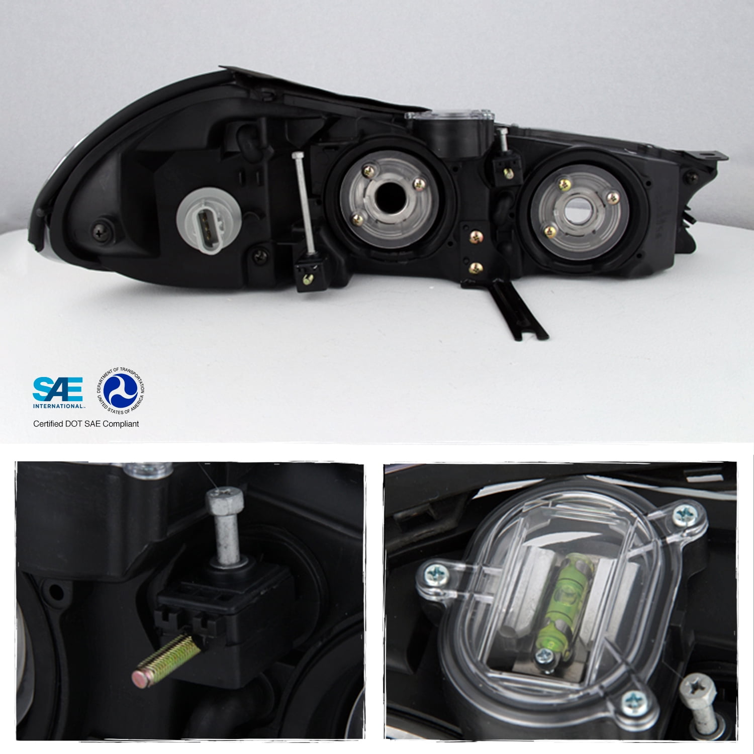 AKKON - For Ford Contour OE Replacement Chrome Bezel Headlights Driver/Passenger Head Lamps Pair New