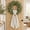 Beige, variant on Black Grey Geometric Wreath Sash for Front Door, Decorative Seasonal Bows Ribbons, Square Minimalist Modern Holiday Wreath Accessories for Home Thanksgiving Fall Christmas Decorations