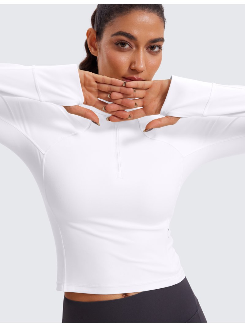 CRZ YOGA Women's Butterluxe Long Sleeve Workout Shirts Zip
