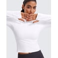 thumbnail image 5 of CRZ YOGA Women's Butterluxe Long Sleeve Workout Shirts Zip Sweatshirt Athletic Crop Tops Collared T-shirts, 5 of 7