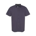 thumbnail image 2 of Burnside Men's Peached Poplin Short Sleeve Woven Shirt - NAVY/ WHITE DOT - S, 2 of 3