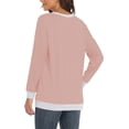 thumbnail image 6 of Long Sleeve Shirts for Women Casual Pullover Tops Sweatshirts for Women(Pink L), 6 of 6