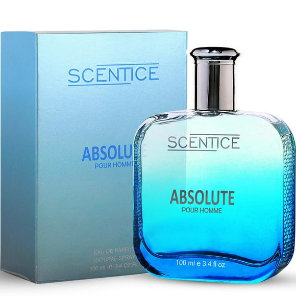 Scentice Absolute Pour Homme Eau De Parfum For Men 100ml, 3.4 Fl.oz. | Strong Long Lasting Summer Fresh Perfume For Boys - With Green Apple, Geranium & Cedarwood Notes | Perfect Gift For Husband