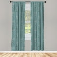 thumbnail image 2 of Ambesonne Dusty Blue 4-Panel Curtains, Vintage Nostalgic Floral, 56"x63", Cadet Blue and Grey Teal, 2 of 4