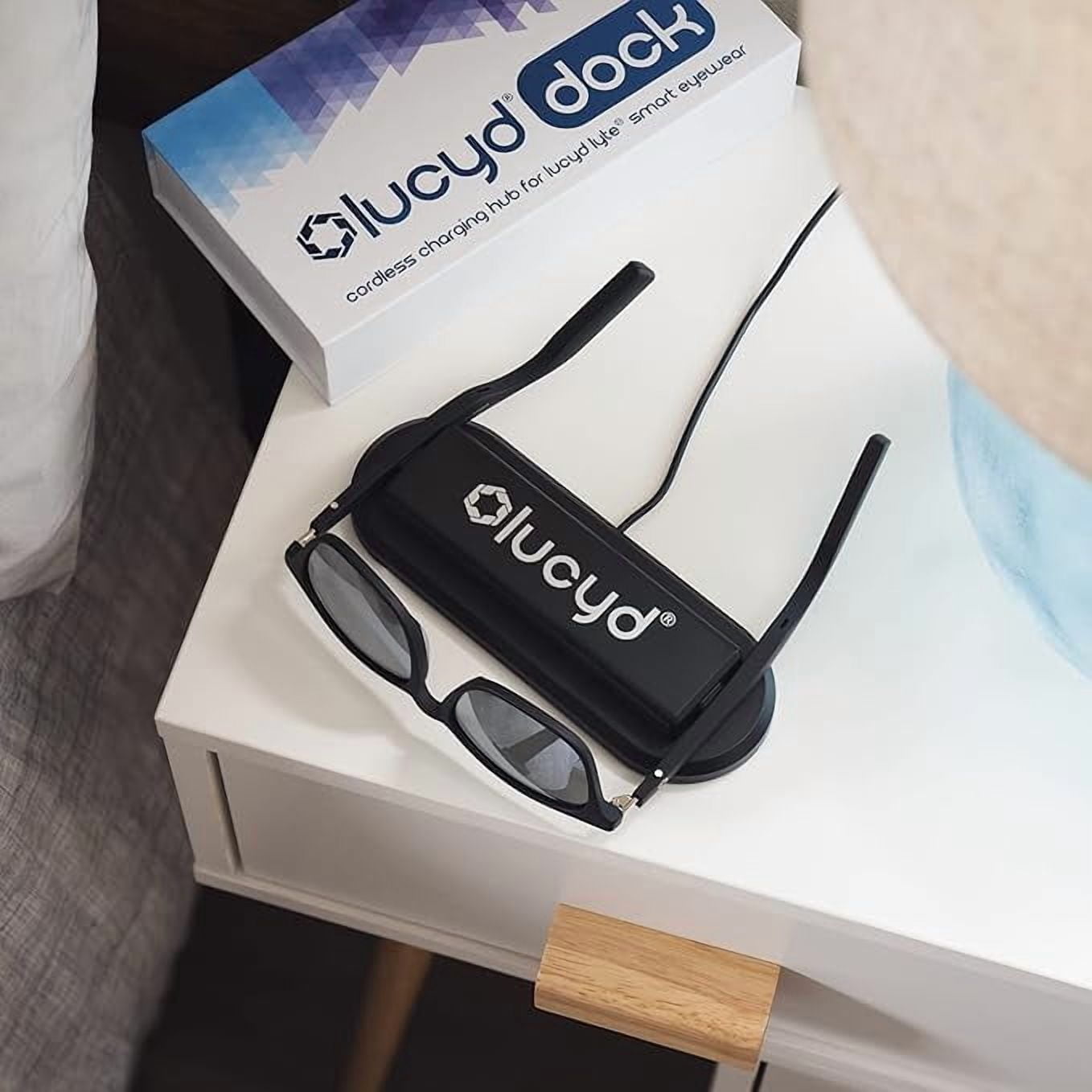 Lucyd Lyte Charging Dock 2.0 - Portable Wireless Charging Pad for Lucyd Smart Glasses, Bluetooth Smart Sunglasses, Phones, and USB Devices - Ideal for Office, Nightstand, Desk, and Travel