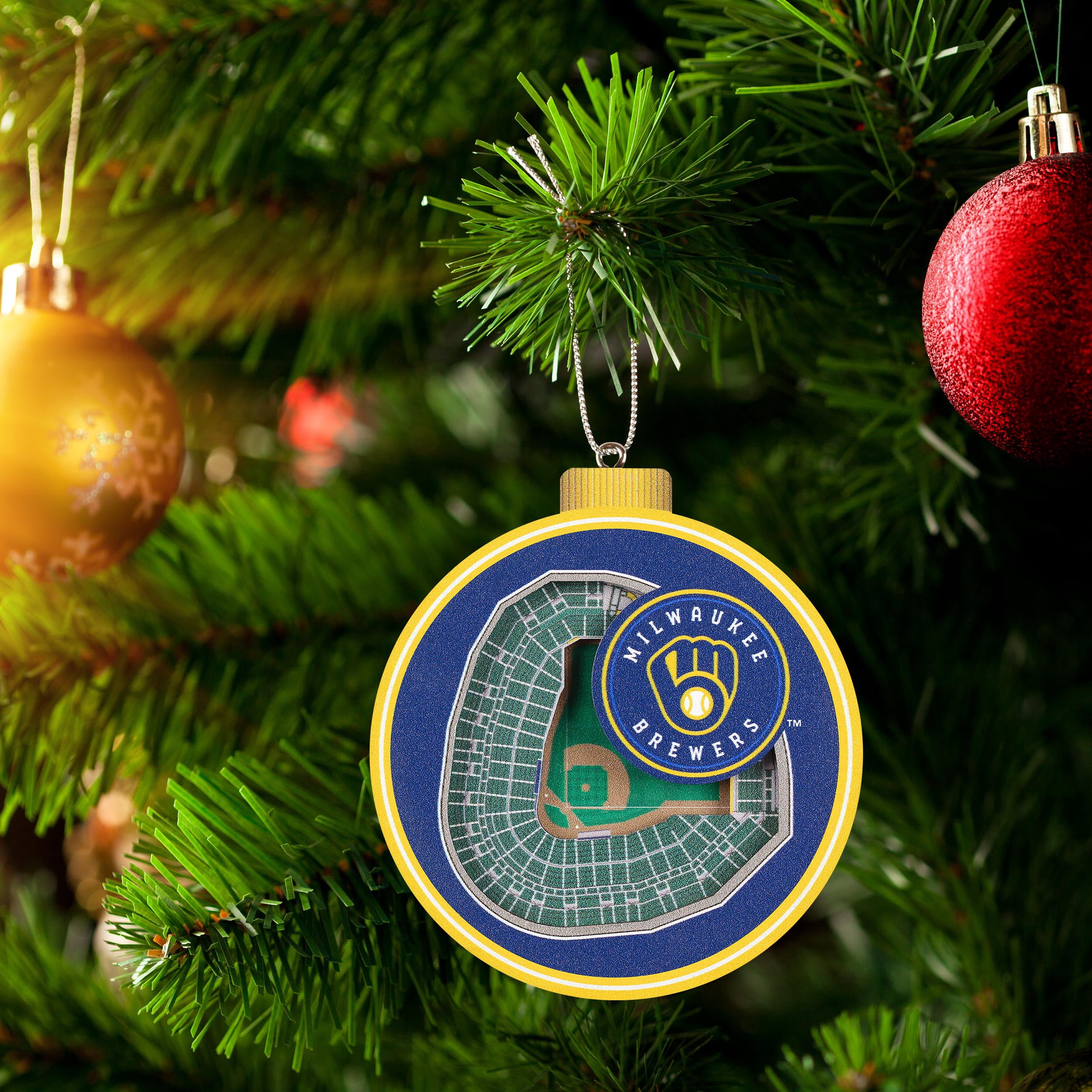 YouTheFan MLB Milwaukee Brewers 3D StadiumView Ornament