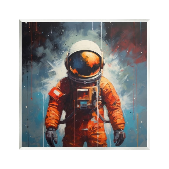 Stupell Industries Abstract Astronaut Portrait Abstract Painting Unframed Art Print Wall Art, 12 x 12