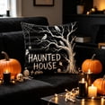 thumbnail image 4 of Halloween Horror Printed Throw Pillow Cover, Linen Cushion Case, 18x18 Gothic Spooky Pillowcase, Hidden Zipper, Washable for Sofa Home by MPOISVA, 4 of 6