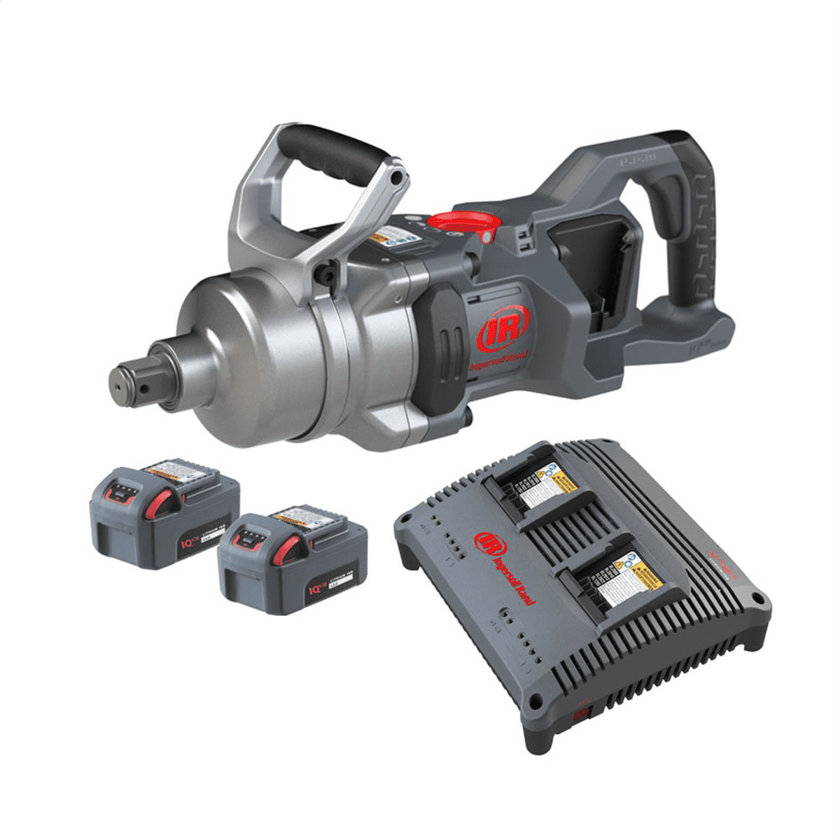 Ingersoll Rand 1 Inch 20V Cordless Impact Wrench 2 Battery Kit, 2600 ft-lb Torque, Friction Ring-Thru-hole Retainer, D-Handle