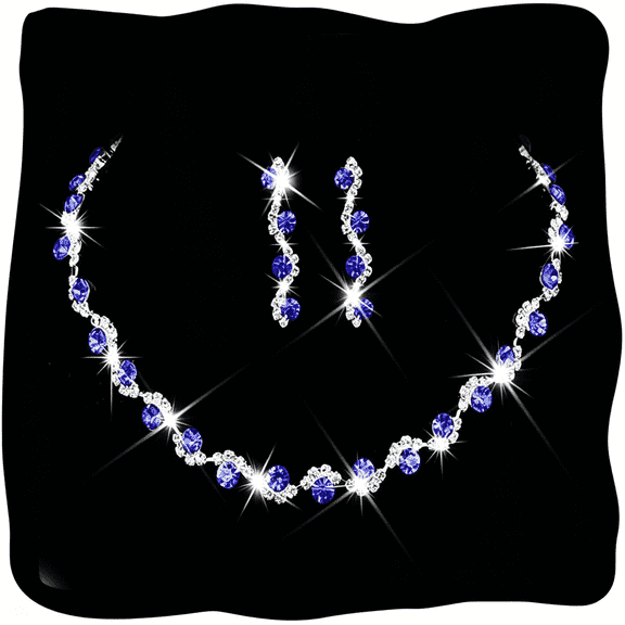 DESIGNICE Bride Silver Necklace Earrings Set Crystal Bridal Wedding Jewelry Set Rhinestone Choker Necklace for Women and Brides